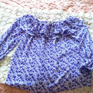 Michael kors off shoulder peplum top